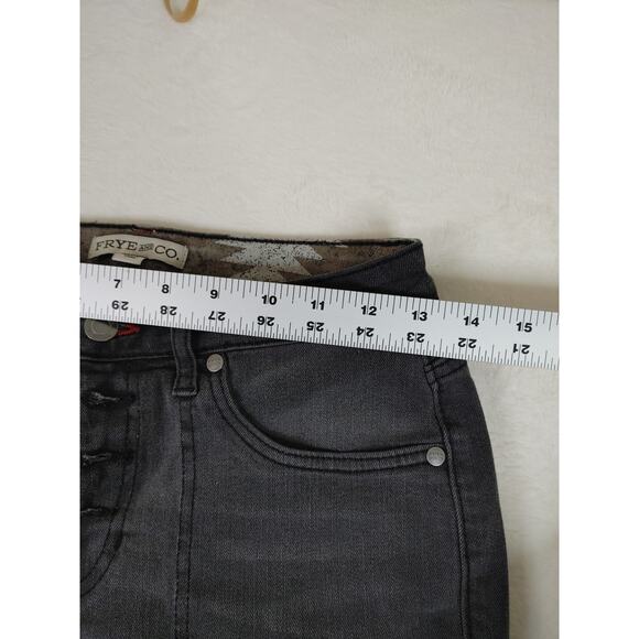 Frye and co Flare 5 button womens Mid rise Charcoal wash jeans 4 0615 - Picture 10 of 10